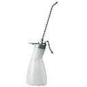 6 Stück Werkstattöler-500 ml-Polyethylen-weiß-Messingpumpe einfach wirkend-Spritzrohr-165 mm im Karton