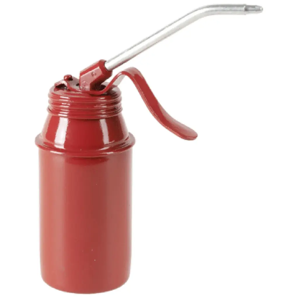 6 Stück Standardöler-175 ml-Stahl-rot Kunststoffpumpe einfach wirkend-Spritzrohr-105 mm im Karton