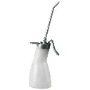 6 Stück Werkstattöler-200 ml-Polyethylen-weiß-Messingpumpe einfach wirkend-Spritzrohr-135 mm im Karton